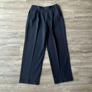 St. John Basics Santana Knit Navy Blue Wide Staight Leg Dress Pants 8